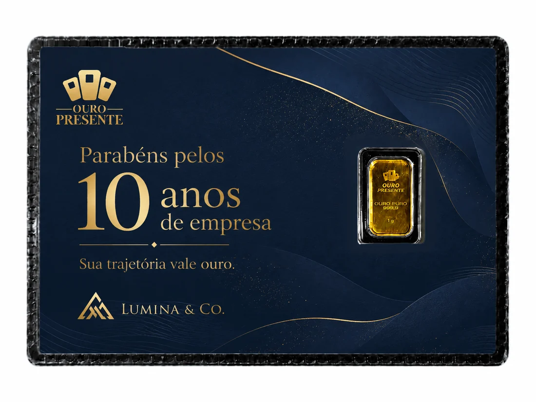 Moldura luxo personalizada para 10 anos de empresa com ouro 24k